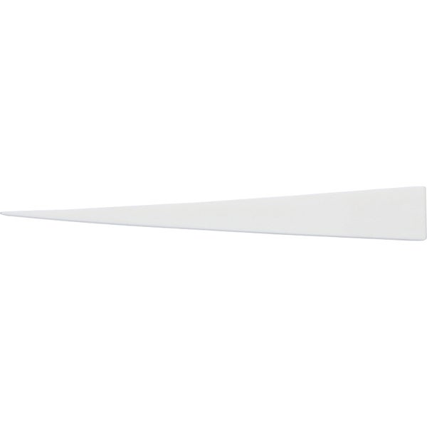 Zierleistenkeil aus weißem Polyoxymethylen-Kunststoff von BGS technic, 190 mal 29 Millimeter, in Originalverpackung. BGS technic Logo.