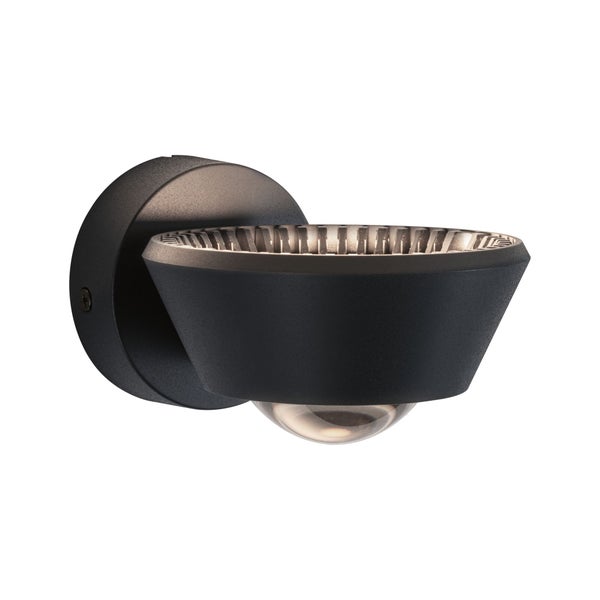 LED Wandleuchte Sabik IP44 2700K 840lm / 320lm 230V 9W / 4W dimmbar Schwarz