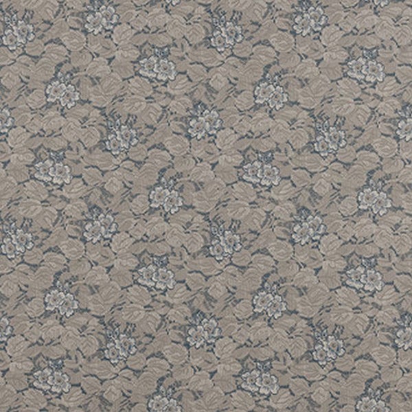 Duro Tapete Blumenmuster Graublau - 53 cm x 10.05 m - 661090