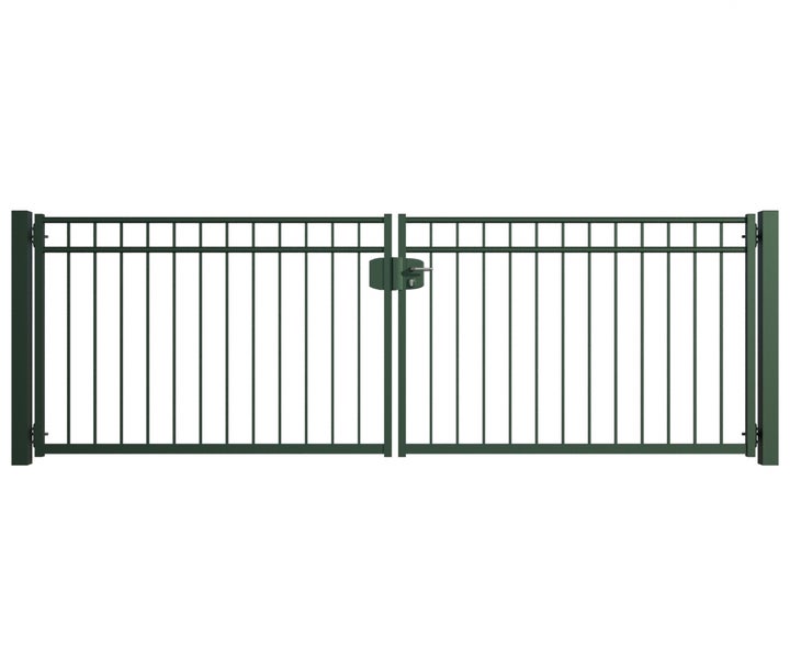 Doppeltor aus Metall für den Gartenzaun
