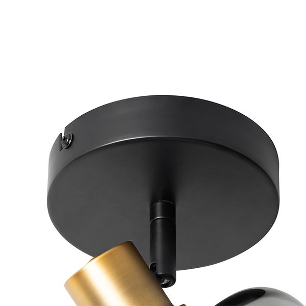 Detailansicht Deckenleuchte mit schwarzem Baldachin und Lampenschirm