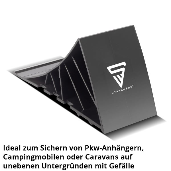 Stahlwerk Unterlegkeil zur Sicherung von Pkw Anhaengern und Wohnwagen