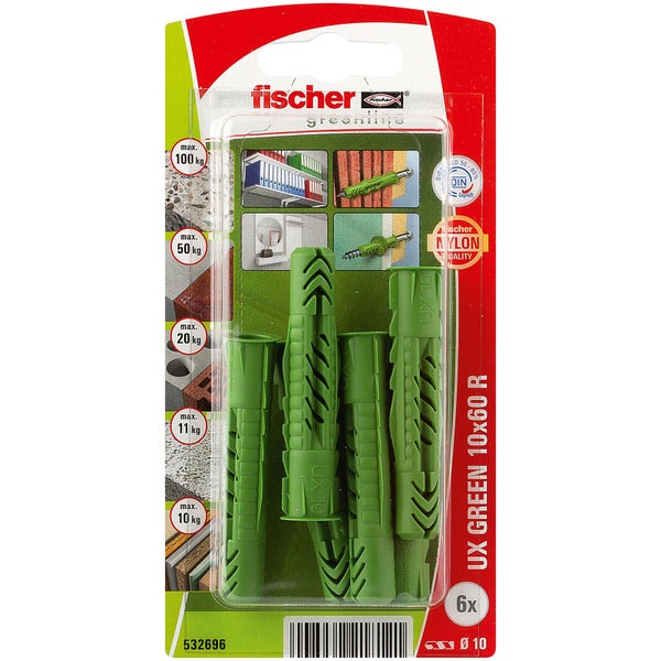 Fischer Dübel UX Green 10x60 R, 6er-Pack
