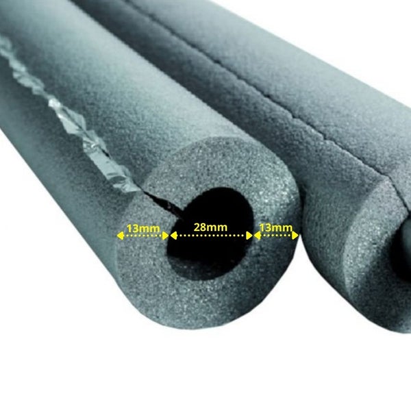1m Isolierschlauch Ø 28 mm x 13 mm Dämmung selbstklebend 50% GEG