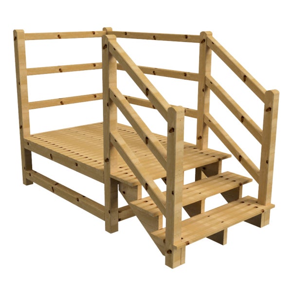 Holztreppe mit Geländer