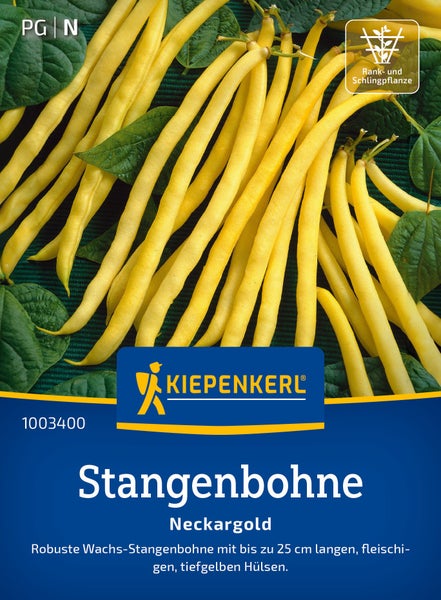 Kiepenkerl Stangenbohne Neckargold Saatgut für wachsstarke Stangenbohnen mit fleischigen Hülsen