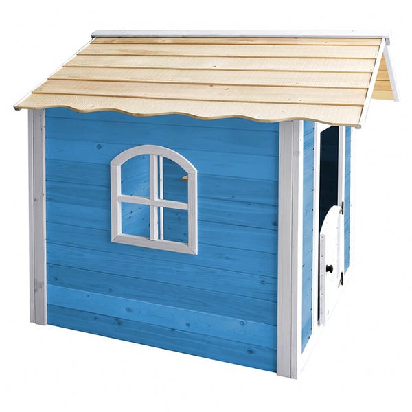 Home Deluxe - Spielhaus - DER GROßE PALAST blau - 166 x 138 x 132 cm - mit Bank - FSC zertifiziertes Kinderspielhaus, inkl. Montagematerial I Gartenhaus Holzhaus Kinderhaus