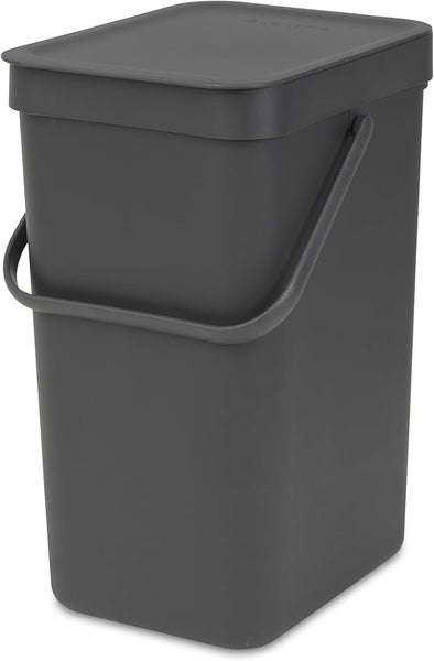 Brabantia Abfallsammler Mit Stay Open Deckel 12 Liter HxBxT 35 x 20 x 24,9 cm Kunststoff Dunkelgrau
