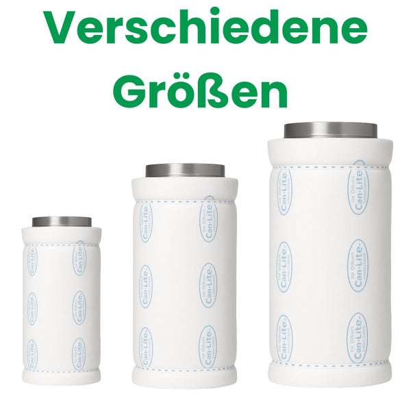 Verschiedene Größen von Can-Lite Filtern