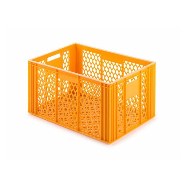 PROREGAL SparSet 5 x Eurobehälter Bäcker- und Konditorenkasten HxBxT 34,9 x 40 x 60 70 Liter Gelb-Orange Brötchenkiste Sstapelbare Bäckerkiste