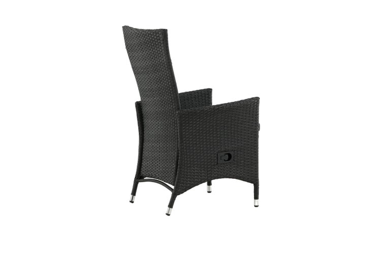 Padova Gartenstuhl inkl. Kissen, einstellbar schwarz. 2er Set