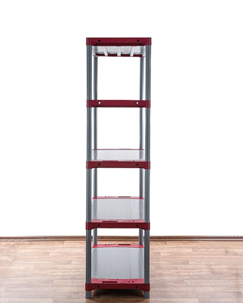 PROREGAL Kunststoffregal Big Grey Bear Tall HxBxT 180 x 90 x 46 cm Fachlast 160 kg Grau/Rot