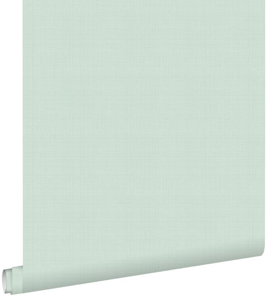 ESTAhome Tapete Leinen-Optik Mintgrün - 53 cm x 10.05 m - 139024