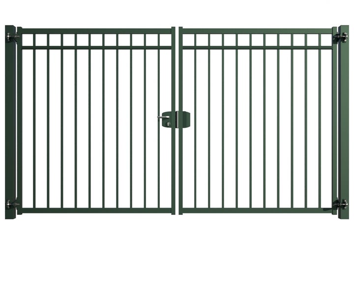 Doppelflügeltor aus Metall mit Schloss