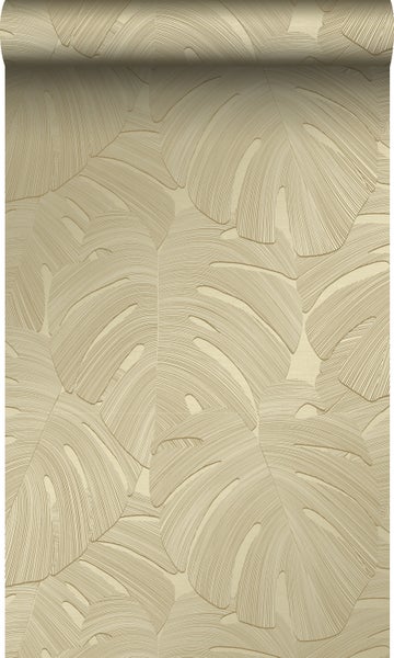 Origin Wallcoverings Tapete tropische Blätter Sandbeige - 0.53 x 10.05 m - 348025