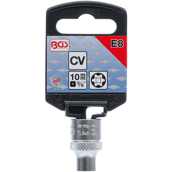 BGS Steckschlüssel-Einsatz E-Profil Antrieb Innenvierkant 10 mm (3/8) SW E8 - 2714