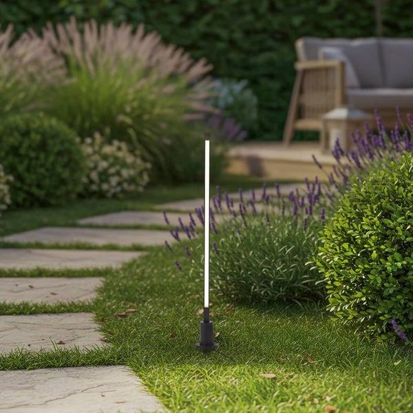 Lindby LED Außenleuchte Neano (Modern) in Schwarz aus Aluminium (1 flammig, ) - Wegeleuchte Pollerleuchte Wegelampe Sockelleuchte