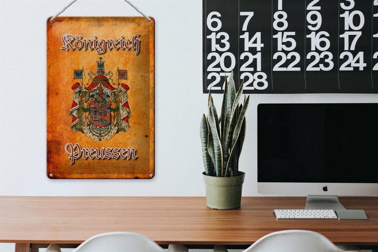 Blechschild Spruch 20x30cm Königreich Preussen Wappen Wanddeko