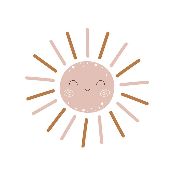 Illustration einer lächelnden Sonne mit Strahlen