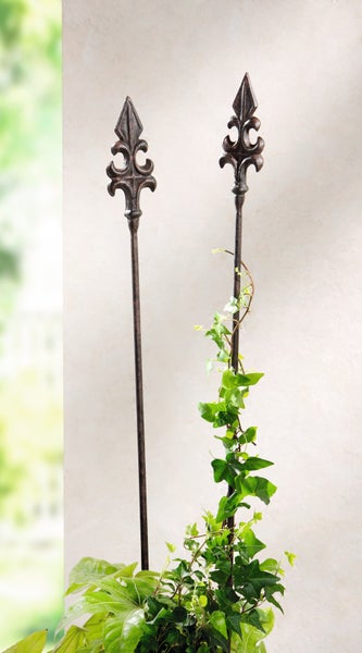 FRANK FLECHTWAREN | Gartenstecker Lilie, 2er Set, METALL, Lilie Höhe 14 cm, GH 110 cm