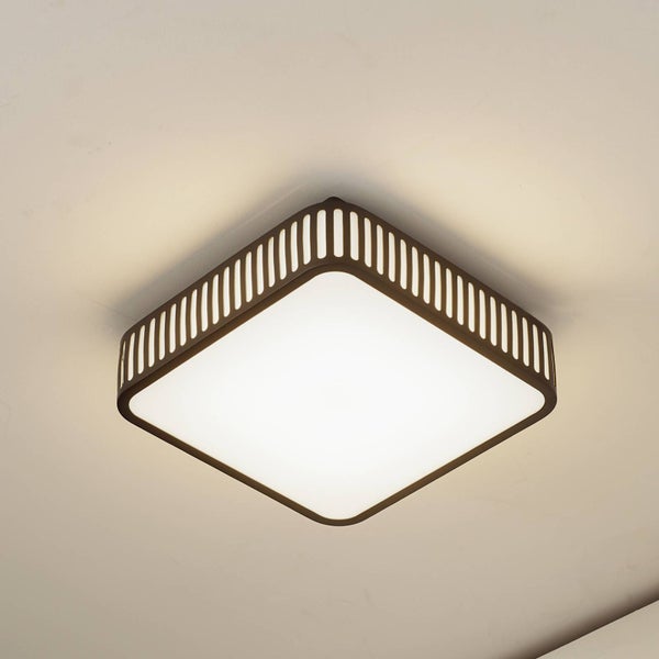 Lindby LED Deckenleuchten Lurinda (spritzwassergeschützt (Modern) in Schwarz aus Aluminium (1 flammig, ) - Außenleuchte für Garten Terasse Balkon & Haus Deckenleuchte