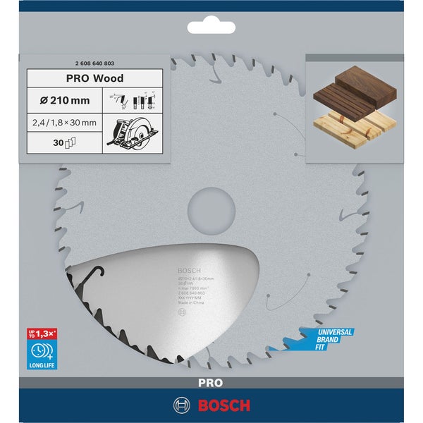 Bosch PRO Wood Kreissägeblatt 210 x 2,4 x 30 mm - 2608640803