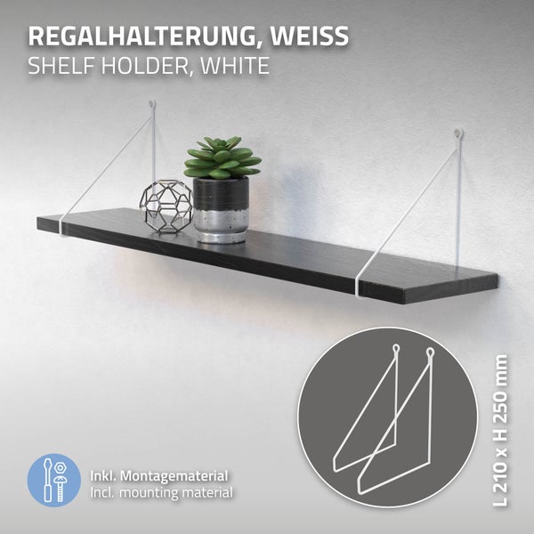 ML-Design 8 Stück Regalhalterung 200 mm, Weiß, Metall, Dreieckige Regalhalterungen, Schwebe Regalwinkel, Draht Wandhalterung, Regalträger für Wandmontage, Wandregal Wandkonsole Hängeregal Regalstütze