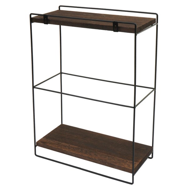 Regal mit zwei Ablageflächen aus Holz und Metall