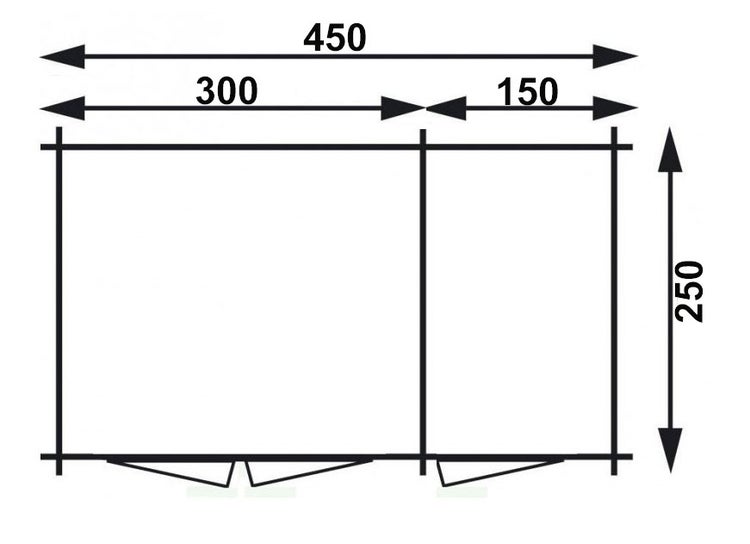 Alpholz Premium Gartenhaus-Set Maria 4,5x2,5m inkl. Boden, Dach & Aufbauservice