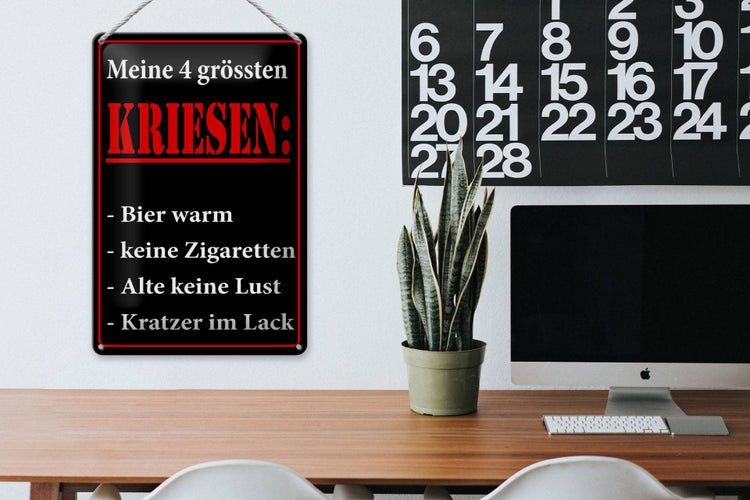 Blechschild Spruch 20x30cm Meine 4 grössten Kriesen