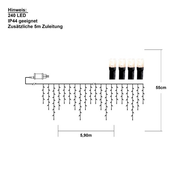 Dekorativer Leuchtkreis auf Ständer mit LED-Lichtern