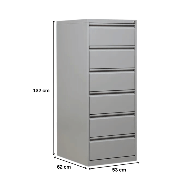 PROREGAL Karteischrank Mare 6 Schubladen HxBxT 132 x 53 x 62 cm Grau