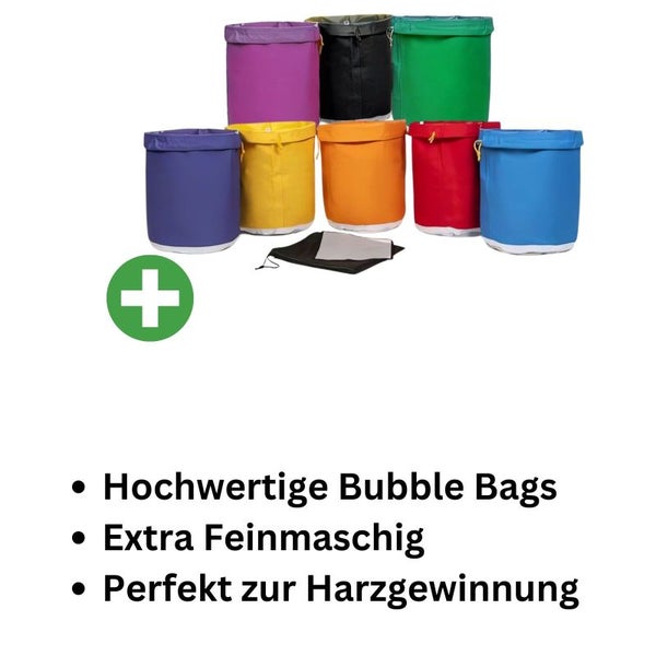 Extraktorbeutel 8er Set – 19 Liter, Hochwertiges Material, Verschiedene Maschenabstände (25/45/70/120/150/190 Mikron) für Optimale Harzgewinnung & Reine Kristalle