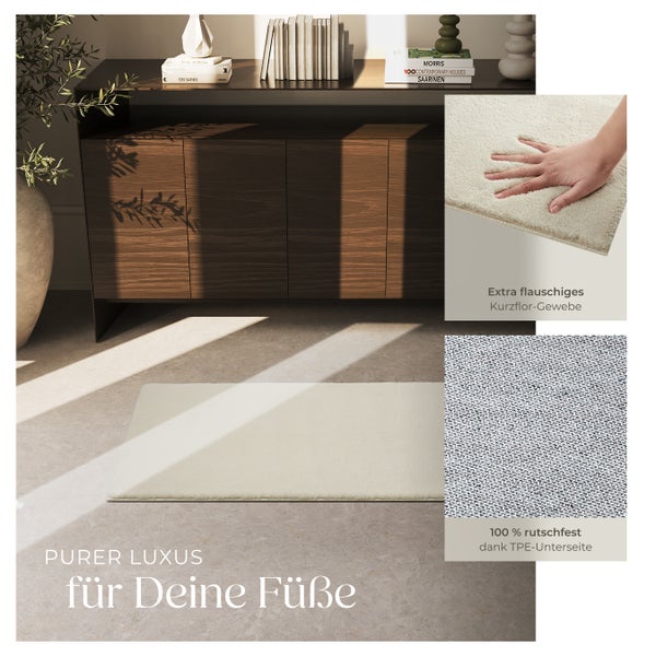 Kurzflorteppich tectake rutschfeste Unterseite verschiedene Größen und Farben 60 x 110 cm