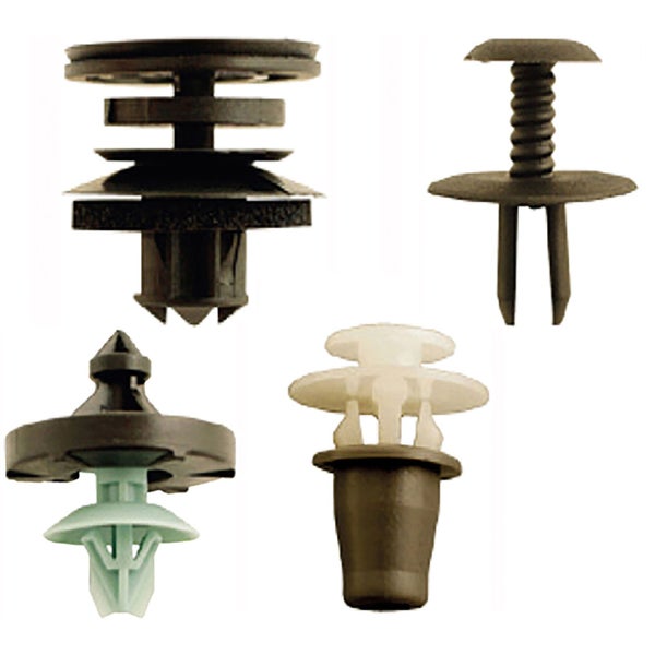 Verschiedene Befestigungsclips aus Kunststoff