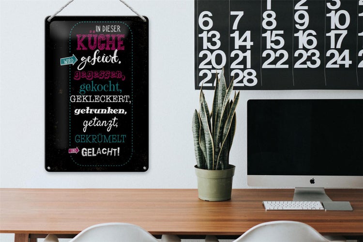 Blechschild Spruch 20x30cm In dieser Küche wird Aufzählung