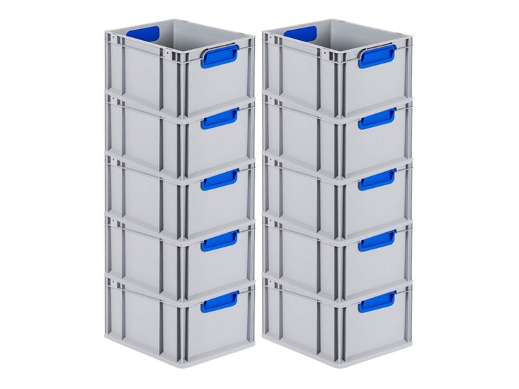 PROREGAL Eurobox Nextgen Color HxBxT 22 x 30 x 40 cm 20 Liter Griffe Blau Geschlossen Glatter Boden Eurobehälter Transportbox