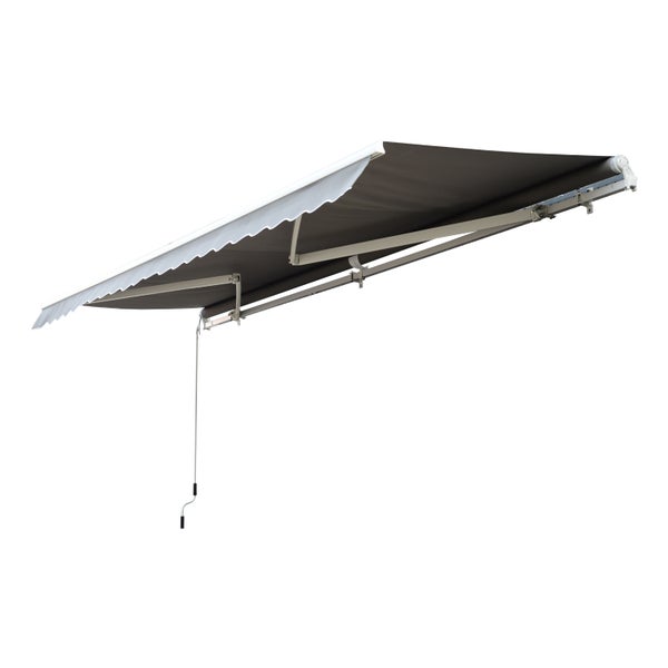 Outsunny Markise, elektrisch Gelenkarmmarkise, 5x3m, Alu, Grau