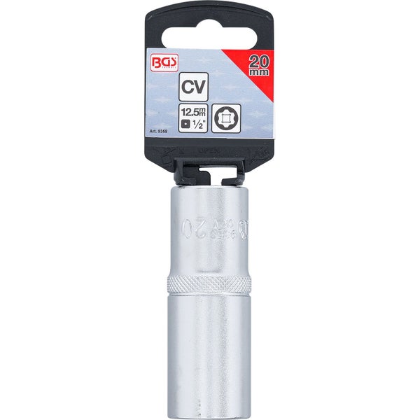BGS Steckschlüssel-Einsatz Super Lock tief Antrieb Innenvierkant 12,5 mm (1/2) SW 20 mm - 9358