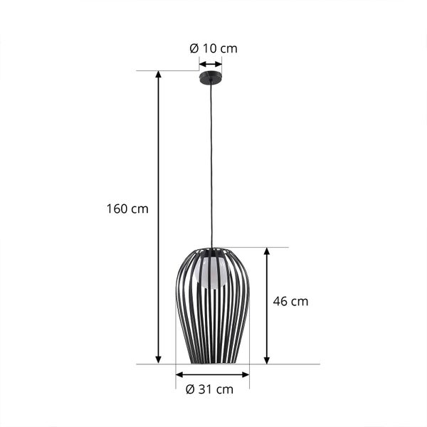 Lucande Außenleuchte Marrin (spritzwassergeschützt (Modern) in Schwarz aus Metall (1 flammig, E27) - Pendelleuchte außen Wohnzimmerleuchte