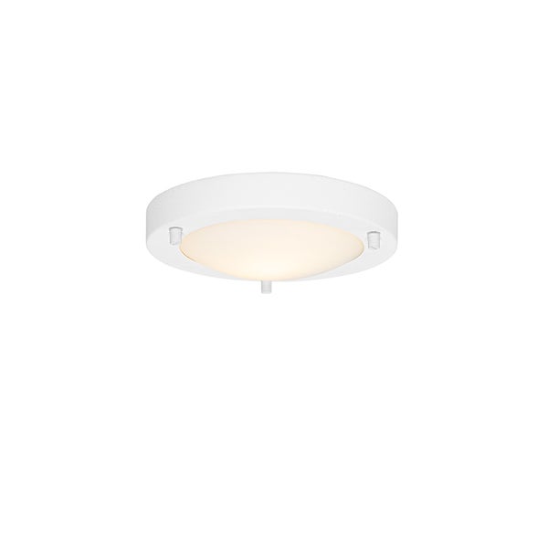 Runde LED Deckenleuchte mit weißem Gehäuse und diffuser Abdeckung.