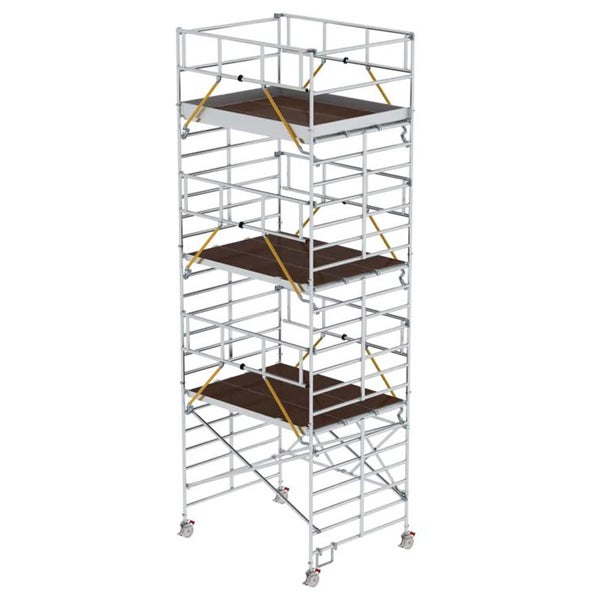 Rollgerüst mit drei Arbeitsflächen für Bauarbeiten