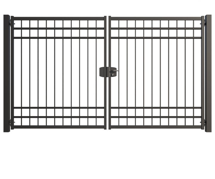 Doppelflügeltor aus Metall mit Griff