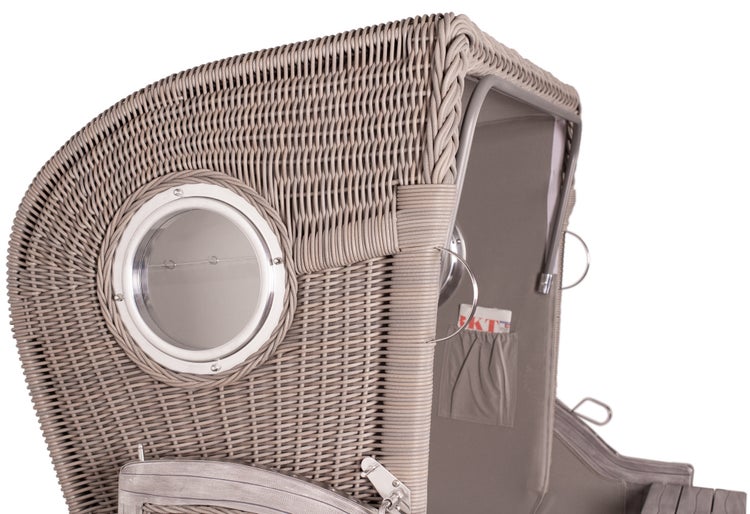 Strandkorb Rantum Mahagoni washed grey PE koboo grey Dessin 583