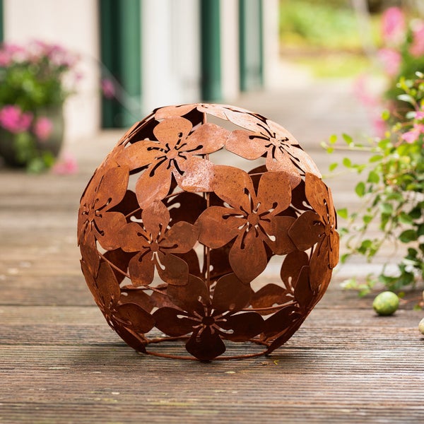 FRANK FLECHTWAREN | Kugel Blumen, METALL, Ø 24 cm