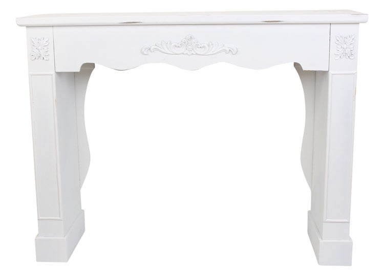 FRANK FLECHTWAREN | Kaminkonsole Shabby, HOLZ, 98 x 25 x 96 cm