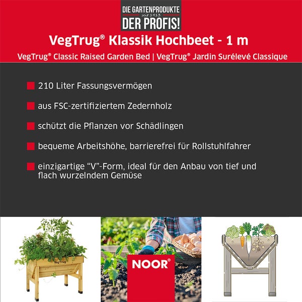 VegTrug® Klassik - Grey Wash - 1,0 m (103x76x80 cm)