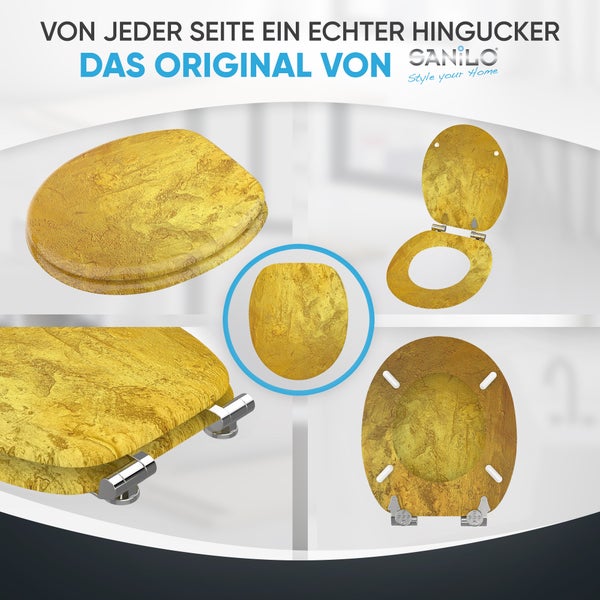 Goldfarbener WC-Sitz für das Badezimmer