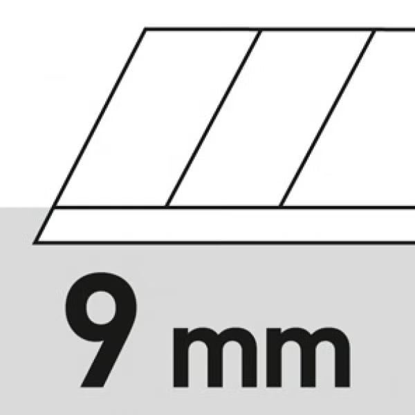 Symbol für eine Materialstärke von neun Millimetern.