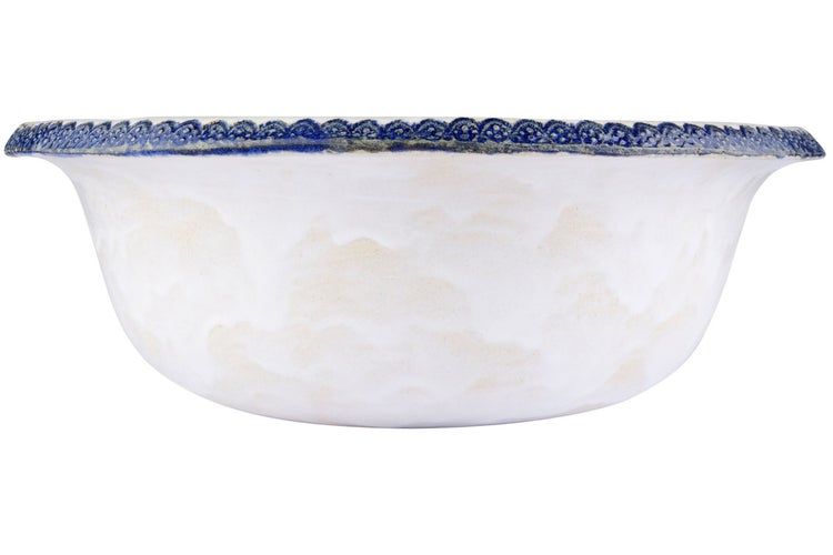 Keramik Waschbecken mit blauem Rand